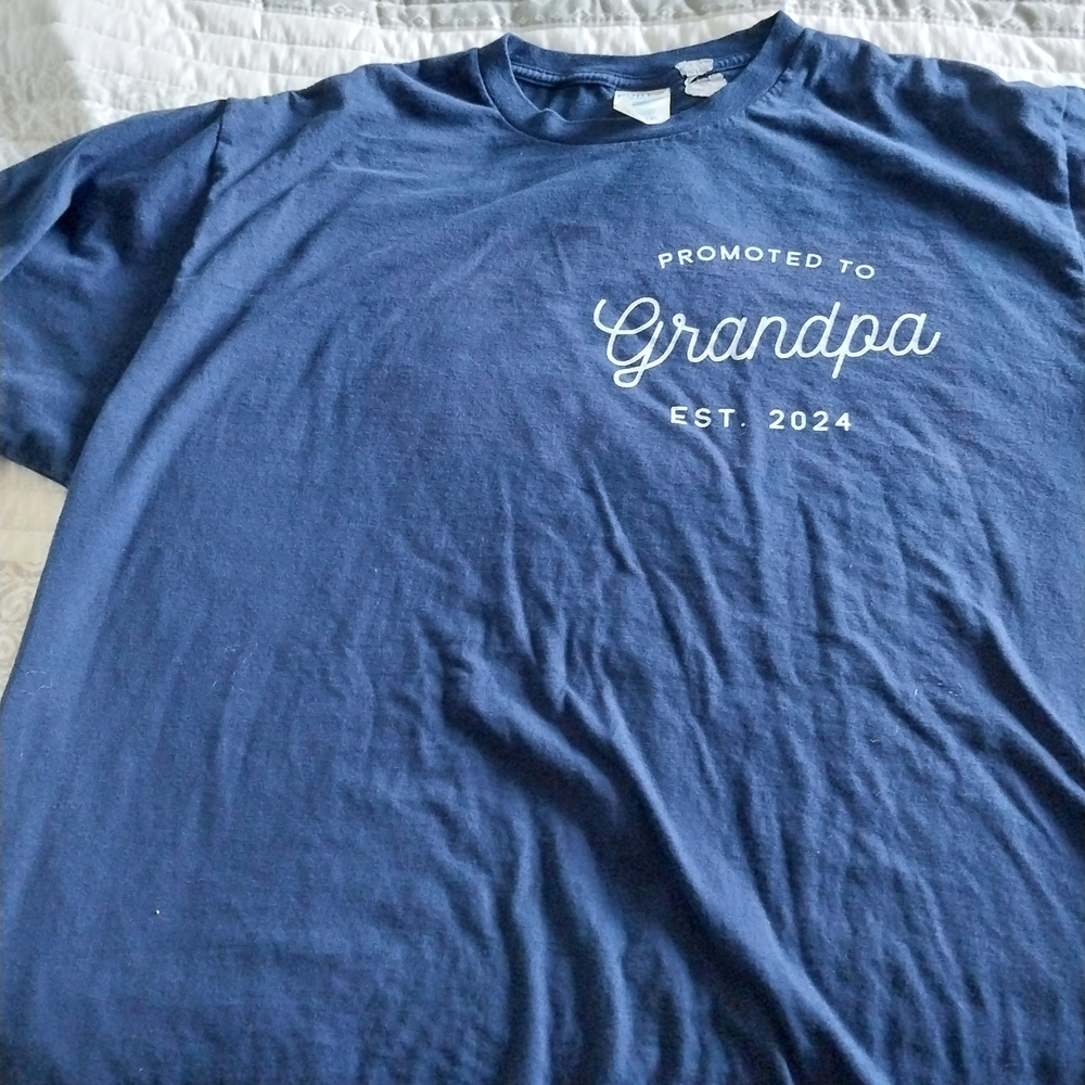 Navy Blue 'Promoted to Grandpa' T-Shirt